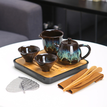 Kung Fu tea set Small set for 2 people with simple dry tea tray Hotel rooms Inn Japanese tea pot teacup