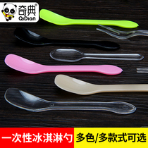Disposable plastic spoon rice soup yellow yogurt spoon jelly spoon plastic tableware heat-resistant spoon ice cream spoon