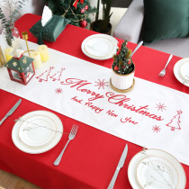 Nordic Christmas decoration supplies scene layout New Years Day New Years Red festive dining table Coffee table tablecloth tablecloth