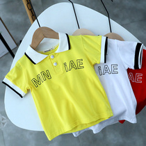 Summer dress children half sleeve polo shirt baby lapel short sleeve T-shirt boys and girls summer coat Korean version of tide 1290