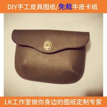 LK-DJ169 handmade leather goods DIY drawing version American handbag waist hanging bag shoulder free cutting tape