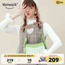 VANWALK outing series Homemade advanced retro girl single-shoulder bag cute strope handbag ear bag