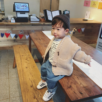 Clearance does not return children knitted cardigan baby 2018 autumn new boy girl Korean sweater coat