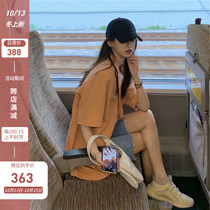 Milk orange short sleeve blazer womens summer thin Korean version of loose foreign style small man fried street suit womens coat