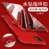 Apple 11 big red phone case iPhone11 purple 6 1 soft glue for eleven side drill ihonell women