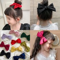 Children hairclip female cute little clip temperament ins hair accessories Korean headdress simple wind small bow hairpin