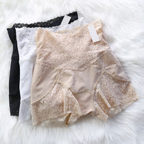 Wide-sided lace high waist micro-Pressure Lift hips anti-light underwear cotton safety pants flat corner underwear
