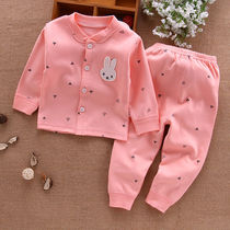 Autumn and winter baby clothes autumn clothes autumn trousers cardigan female male baby underwear set newborn pajamas comfortable