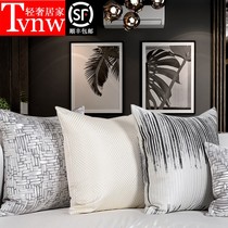 TVNW simple light luxury geometric satin pillow cushion cushion cover living room striped pillow bedroom custom sofa waist pillow