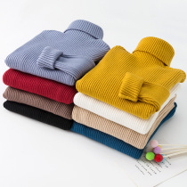 Childrens middle and big children turtleneck sweater autumn winter boys and girls elastic base shirt white black sweater 2021 New