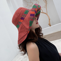 Foldable Basin Cap Woman Spring Summer Sun Beach Beach Hat Out of sunscreen Casual Name Group Wind anti-UV fisherman hat