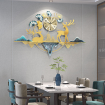 New Chinese wall clock home fashion living room decoration clock Wall creative light luxury Net red clock atmospheric wall watch