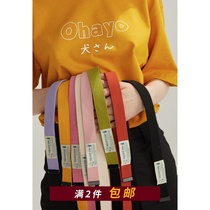 square houlest Original Multi-Color Canvas Belt Japanese Simple Joker Homemade Double Ring Buckle Student Design