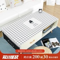 Nordic marble modern minimalist coffee table tablecloth cotton linen fabric living room rectangular coffee table mat TV cabinet cover cloth