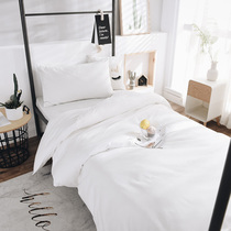 Full cotton white quilt cover sheet Three sets of bed upper supplies Single hotel Guest house Staff Dormitory Quilt Full Suit