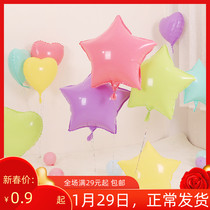 18 inch fluorescent star balloon heart - shaped aluminum film anniversary arrangement of baby Makaron aluminum foil five - pointed star