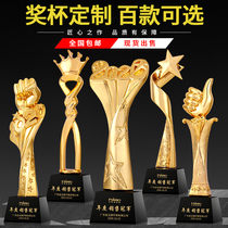 Resin trophy custom creative five-pointed star thumb sales group award Company sales crown performance team trophy