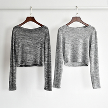 Short dance dress Dew Navel Winter Tight long sleeves Modern Dance Jazz Dance Dance Rehearsal for a Yoga Costume Woman