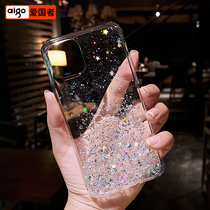 Apply Apple 11promax mobile phone shell luxurious iPhone12mini transparent 13 anti-fall silicone girl