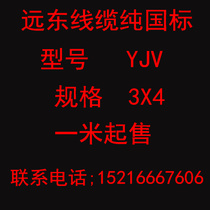 National standard Far East Cable YJV 3X4 inspection-free products full copper core power cable VV 3X4