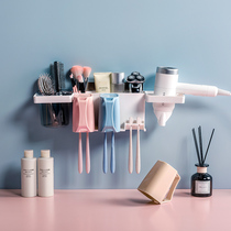Toilet non-perforated toothbrush holder wall-mounted toothbrush holder toothbrush cup wash cup creative suction cup tooth set