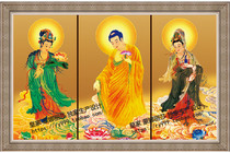 Western Three Saints New Cross-stitch Amitabha Three Zun Amitabha Guanyin Bodhisattva to Bodhisattva Buddha Statue Embroidery