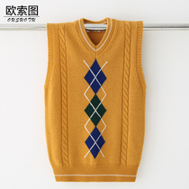 2020 autumn and winter new 100% wool childrens sweater boys vest large childrens childrens clothing knitwear baby vest