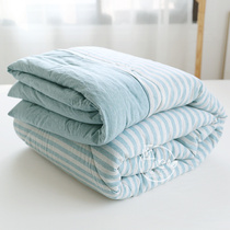 Pure cotton Japanese autumn and winter warm quilt washed cotton knitted Tianzhu cotton single double quilt core heating room thickened quilt