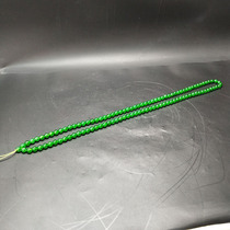 Qing dynasty imperial green emerald necklace high ice round beads 108 beads pure color Buddha beads antique jade antique