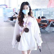 Xu Lu Star's long-drawn sweater girl autumn outfit new thin-dollar loose bf lazy wind coat female tide