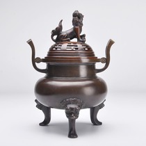 The Crown Ear Beast Foot Gossip Gossip Smoked Oven Non hereditary bearer Chen Qiansheng Master Suzhou Qiansheng Furnace Incense Furnace Copper Furnace