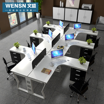 Office furniture combination Modern and simple 2 6 four 4-person screen L-shaped staff card seat work position Office desk and chair