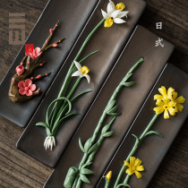 Handmade Zen daffodil Lotus Magnolia retro incense incense burner for day tea tray boutique ornaments pen rest