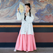 Ming girl Hanfu childrens costume dress little girl jacket skirt Chinese style super fairy baby Tang costume spring and autumn costume