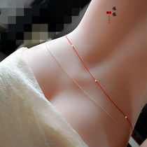 Red rope lucky anti-villain transfer waist rope Sterling silver very fine sexy waist chain female special lucky gift double layer