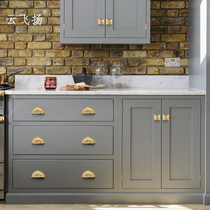 Yunfeiyang cabinet door handle Golden shell Chinese wardrobe drawer handle Cabinet American and European single hole small handle