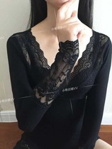 V Collar Sexy Lace Jersey Undershirt Woman Seamless Beauty Body Slim Fit Underwear Beauty Body Beam Body Slim Autumn Coat Long Sleeves