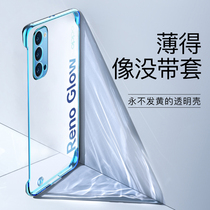 Suitable for opporeno4pro hand shell ultra-thin transparent no-frame reno4 new phone cover woman full package lens reno4pro5g male curved screen limited edition net red new