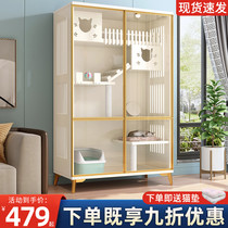 Solid Wood Cat Cage Luxury Cat Villa Interior Domestic Cat Cabinet Two Floors Feline Breeding Cat Nest Three Floors Mega Cat House