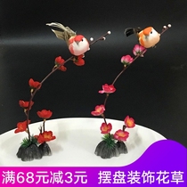 Hotel restaurant set plate decoration flowers and plants creative sassy salmon dishes artistic conception dishes embellishment flower ornaments
