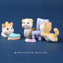 Cute kitten miniature miniature simulation cat model small fish micro landscape cartoon small animal pet decoration decoration