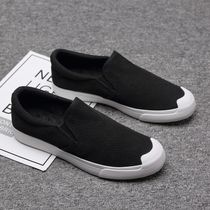 Mens shoes a pedal casual old Beijing cloth shoes mens deodorant breathable board shoes thin summer mesh shoes flying weaving