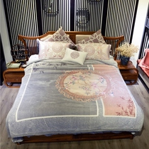 (QBB) high-grade double-layer thickened spring and autumn warm Raschel blanket quilt super soft 8kg wedding gift cover blanket