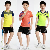 Childrens table tennis sports suit boys and girls badminton Jersey short-sleeved shorts quick-drying breathable training suit printing
