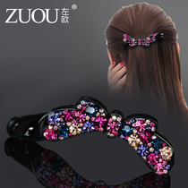 Bow Knot Ponytail Clip Korean Hair Accessory Banana Clip Large Vertical Clip Hair Clip Head Rhinestone Ponytail Clip Hair Card