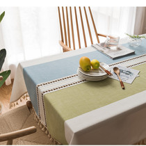 ins Japan and South Korea small fresh cotton and linen embroidery tassel tablecloth tablecloth cafe modern simple rectangular table cloth