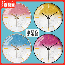 Modern minimalist style mute wall clock Living room personality household clock bedroom Nordic creative wall hanging fashion atmosphere hanging watch