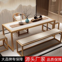 New Chinese style wrought iron solid wood tea table and chair combination company storefront guest kung fu tea several tea rooms to brew tea stations