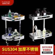 Thickened 304 stainless steel toilet shower room shelve tripod Bathroom Rectangular 1 2 floor wall-mounted