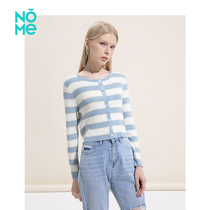 NOME Normi womens clothing wool textured T-shirt minimis streaks with long sleeves blouses womens sweater-knitted sweatshirt spring WGCQ3519